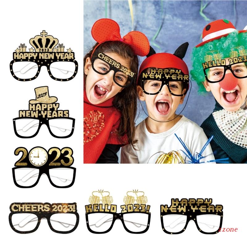 Zzz 6 / 12pcs / Set Kacamata Kertas Tahun Baru 2023 Untuk Dekorasi Pesta Ulang Tahun / Pernikahan