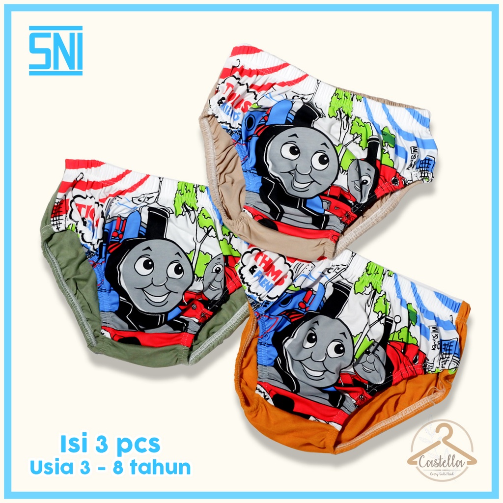 Celana dalam CD anak laki-laki isi 3 pcs gambar Thomas & Friends