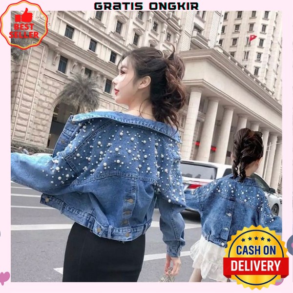 Jaket Jeans Wanita Crop Oversize Jaket Jeans Wanita Jumbo Korea Jaket Jeans Wanita Murah Jaket Levis