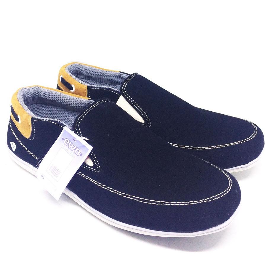 "BJR.18Oc22ᴾ" EWN SHOES - Sepatu Santai Kasual Formal Pria Slip On / Sepatu Sekolah Kekinian / Sepat