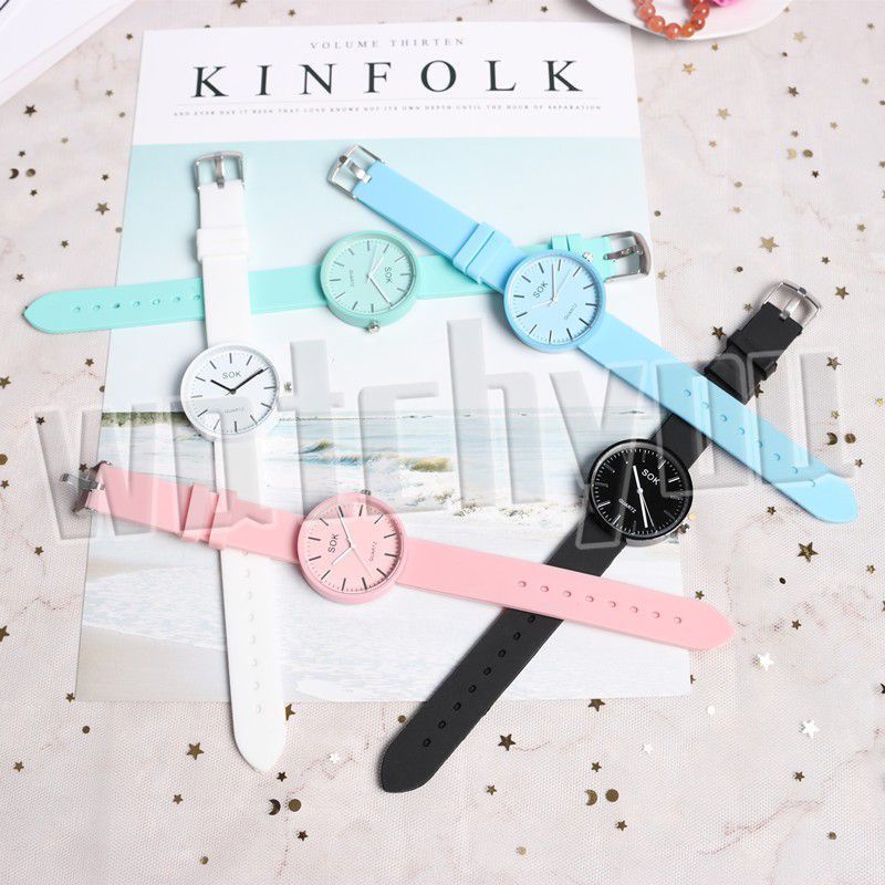 Jam Tangan Pria Wanita Analog Fashion Korea Simple Korea Terbaru