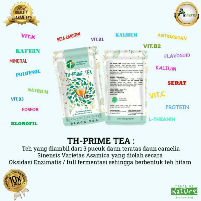 TH Prime Tea Black Tea 1 pouch Isi 70 Gram Teh Kesehatan Antioksidan Diet Detox