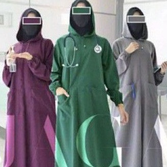 BAJU SURGICAL GOWN APD GOWN HOODIE JUBAH KERJA WANITA BEDAH OPERASI RUMAH SAKIT - WATERPROOF BAHAN M