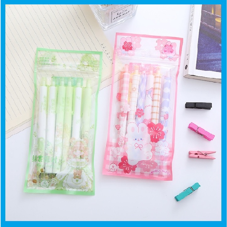 6 Pcs Pena Pulpen Cetek Set GMALL ST0066