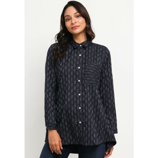 KC737 KEMEJA BLOUSE LOIS GIRL ORIGINAL WANITA HITAM BLACK
