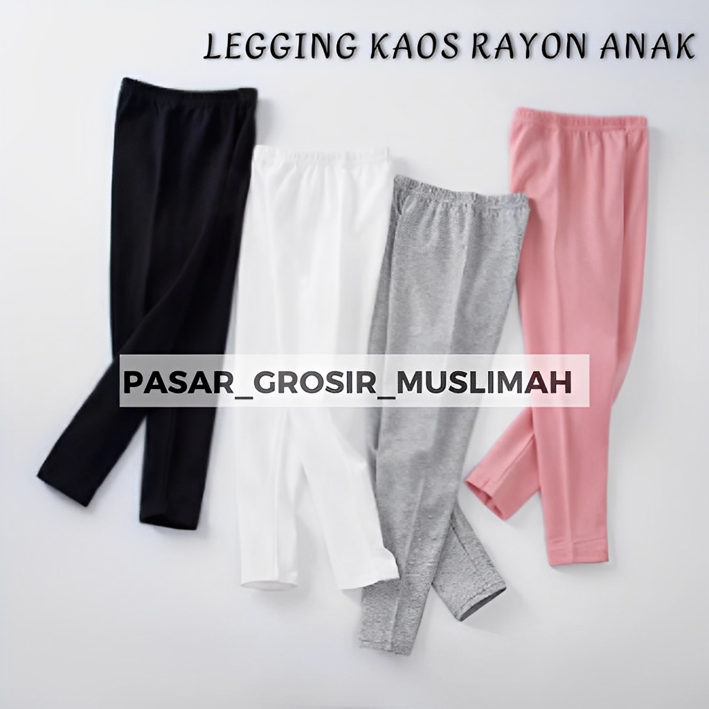 LEGGING ANAK KAOS BAHAN RAYON/LEGGING KAOS ANAK POLOS 2 Thn s.d 12Thn MURAH BISA COD &amp; SAMEDAY