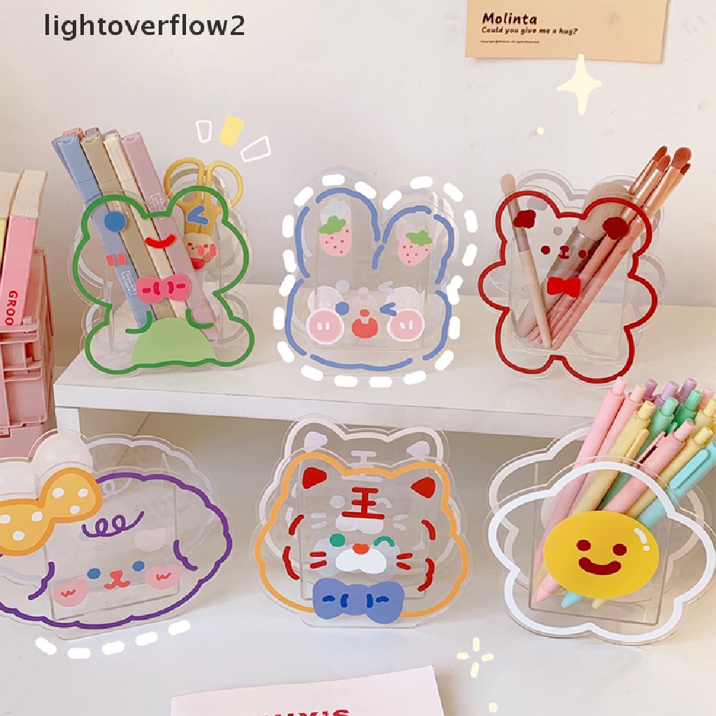 (lightoverflow2) Kotak Organizer Holder Pulpen / Kosmetik / Makeup Desain Beruang Untuk Meja / Kantor