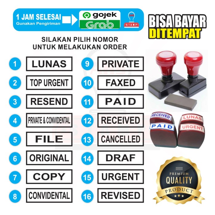 

Wow Stempel Paid/Copy/Urgent/Cencelled/Stempel Warna Sale!!!