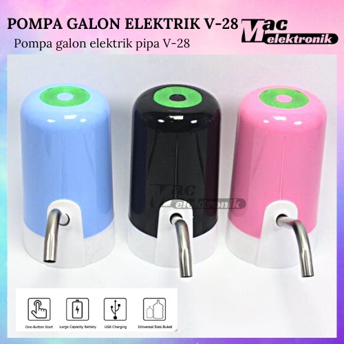 Pompa Galon Elektrik Pompa Galon Air Hitam Pipa Stainless V-28