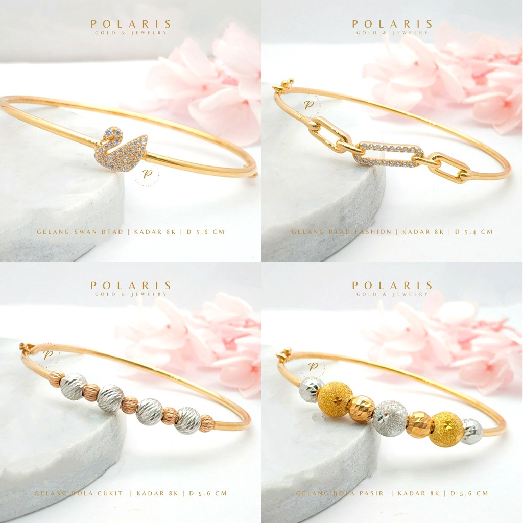 Gelang Tangan Bangle Fashion Perhiasan Emas Kuning Kadar Emas Muda 375/8K