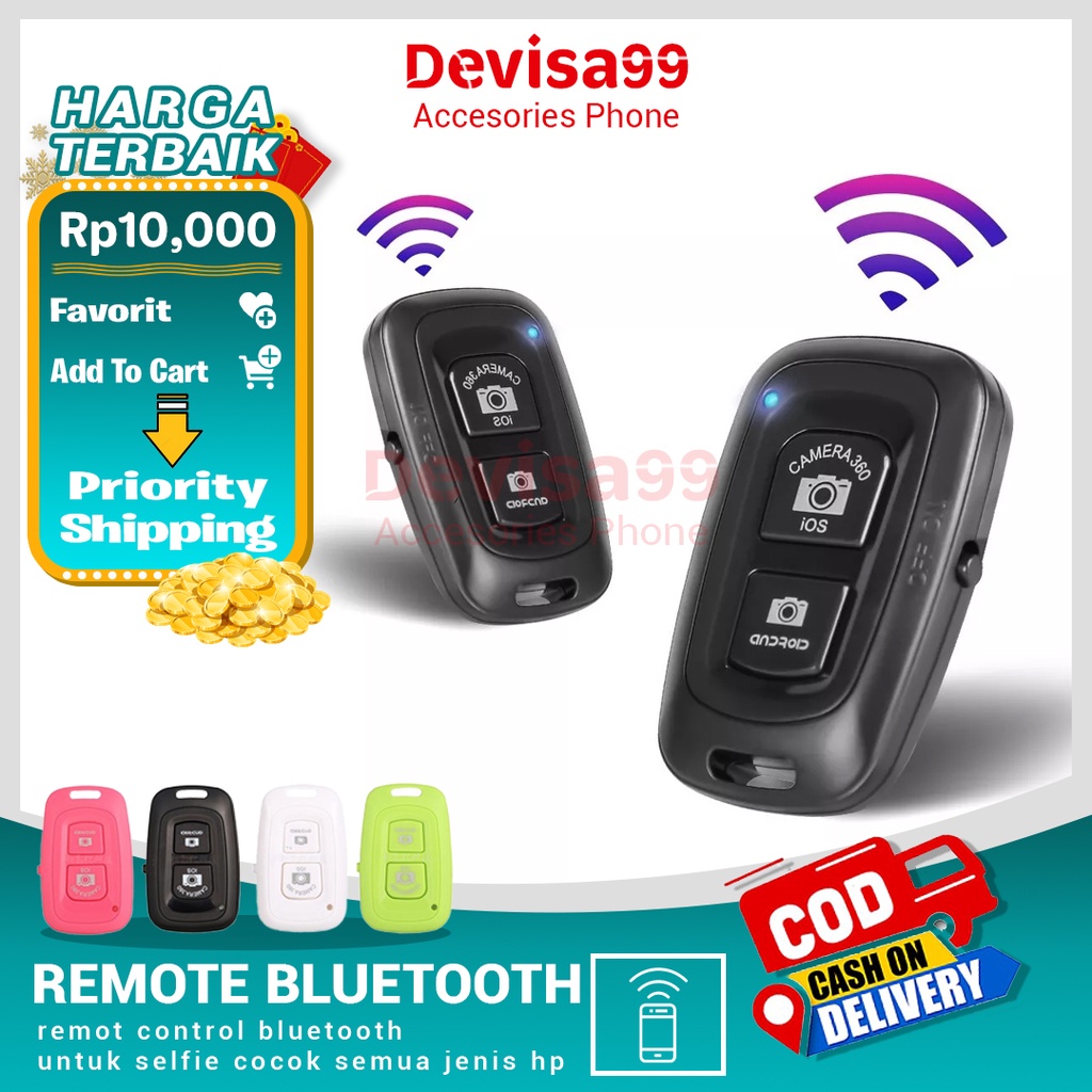 Remote Kontrol Bluetooth / Remote Kamera Hp / Remot Bluetooth Hp / Untuk Selfie Remot Selfie / Terlaris Grosir Murah Devisa99