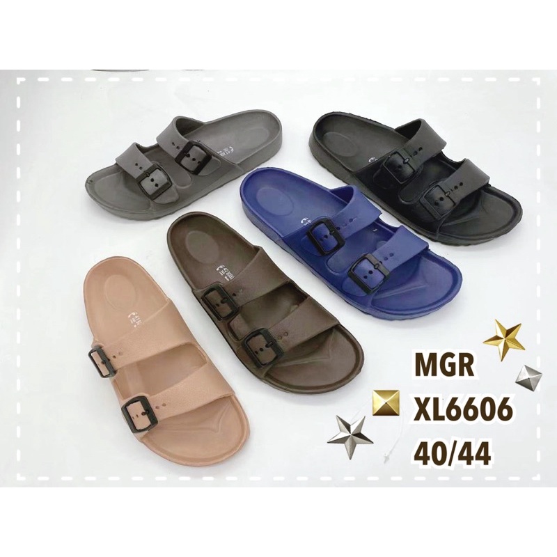 Sandal Selop Karet Eva Pria Briken Tali Ban 2 Gesper Sporty Trendy Simple Polos Impor MGR Mokaya Balance (XL6606)/ Size 40-44