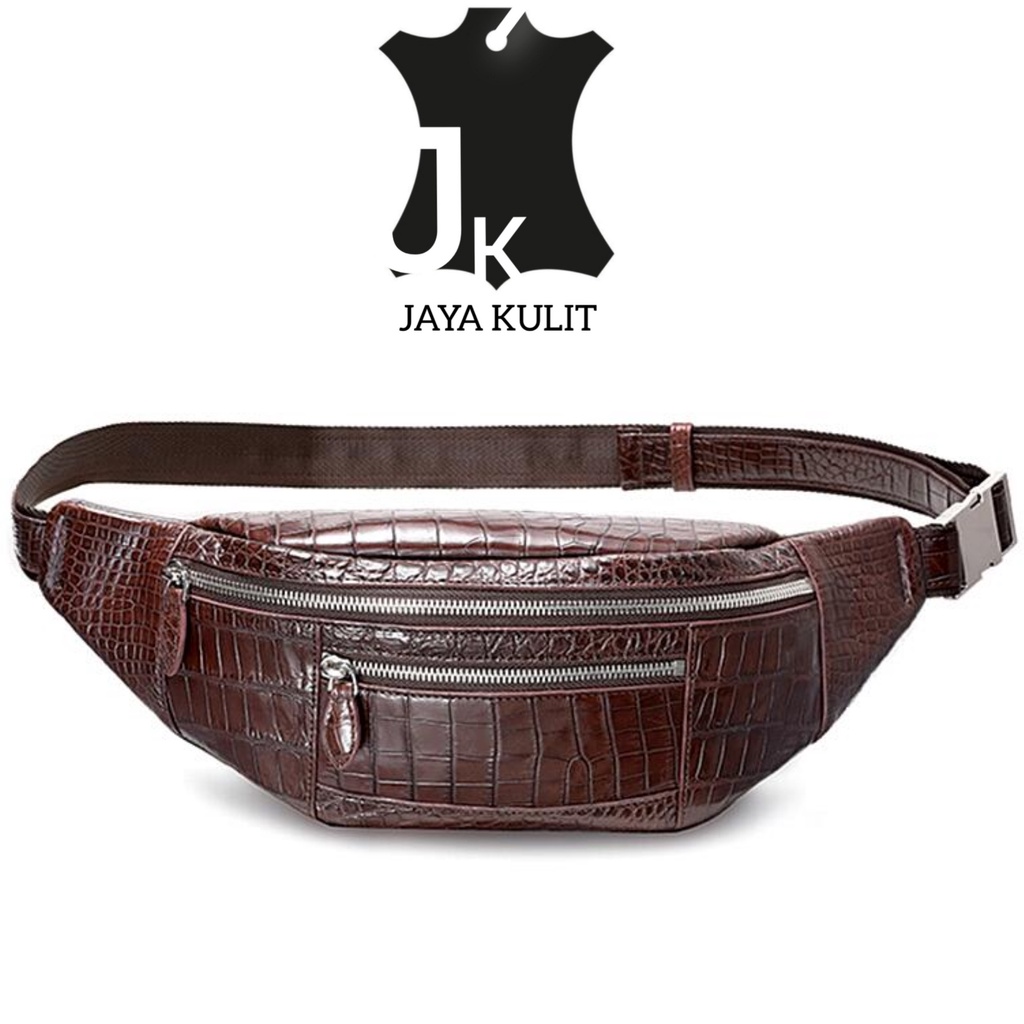 Tas Selempang Tas Dada Kulit Sapi Asli Motif Kulit Buaya.JK.01