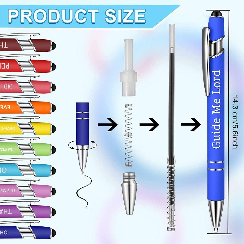 Nanas 10PCS /Set Pulpen Lucu Siswa Tinta Hitam Gel Tulisan Inspiratif Touch Pen