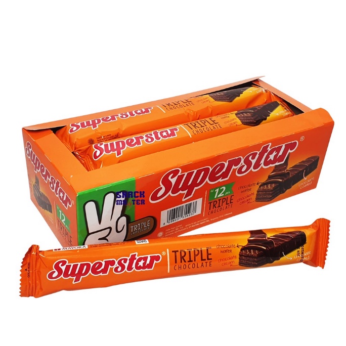 

MURAH Coklat superstar isi 12 @18 gram wafer coklat....ya superstar