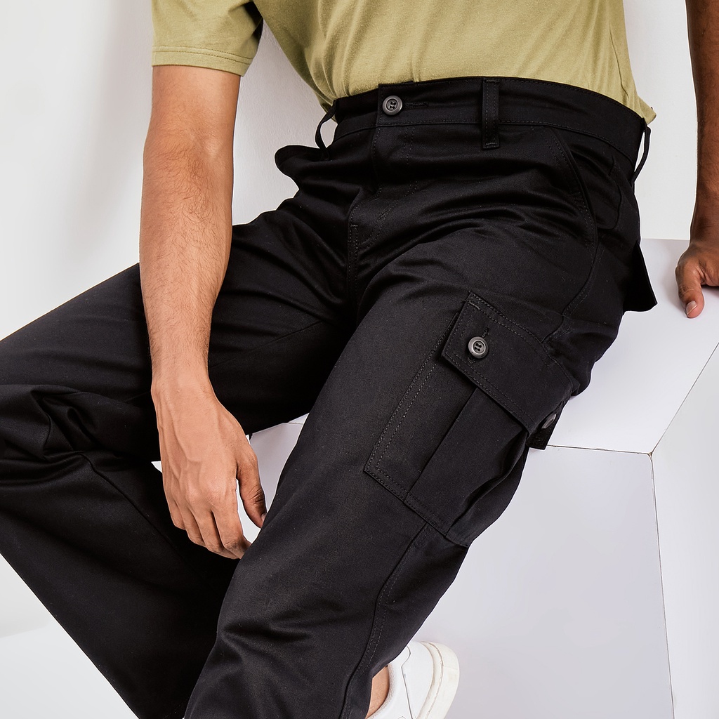 Pluviophile - Long Cargopants celana cargo panjang reguler - Black