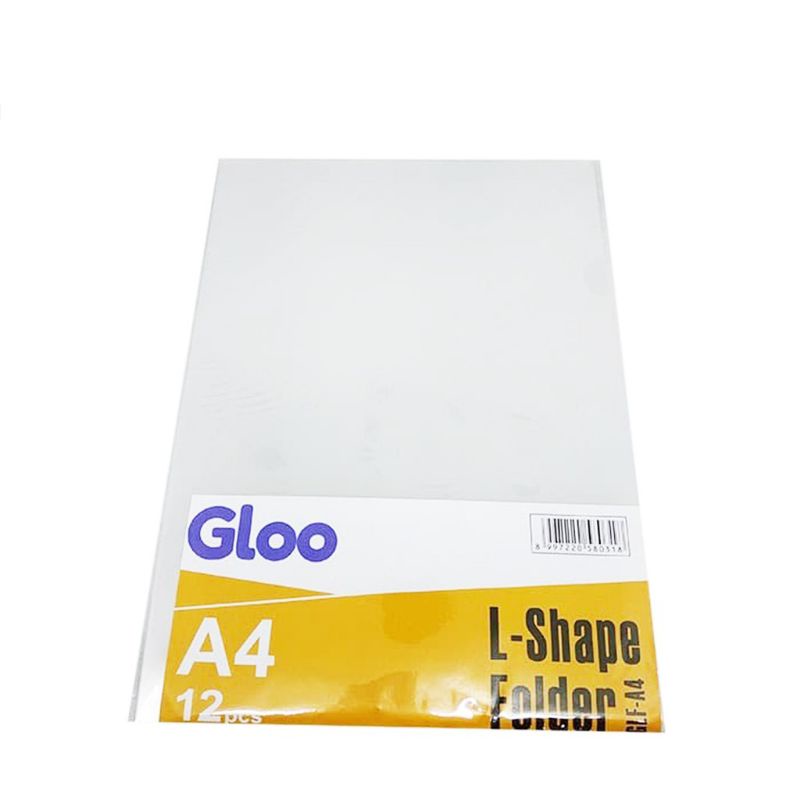 

Map L Gloo A4,Map L plastik ukuran A4, 1pack isi 12pcs, harga yang tertera harga 12pcs