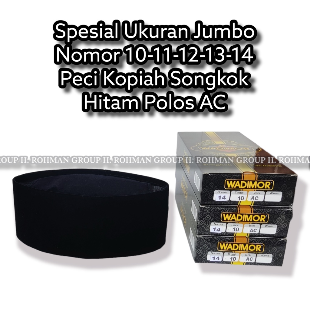 Peci Ukuran 11 12 13 14 Jumbo Peci Wadimor Songkok Kopiah Tinggi 10 Cm