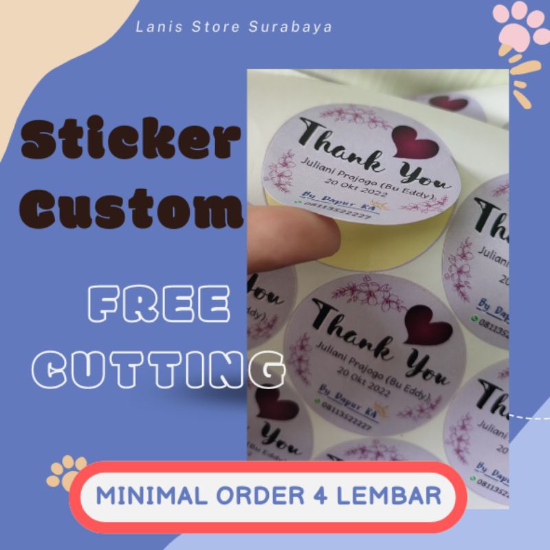 

[TERMURAH] STICKER CUSTOM FREE CUTTING/STICKER MAKANAN/STICKER LABEL