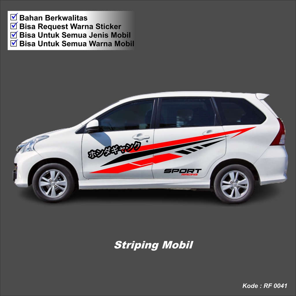 Sticker Toyota Avanza Stiker Cutting Mobil Stiker Lis Body Samping Sport Racing