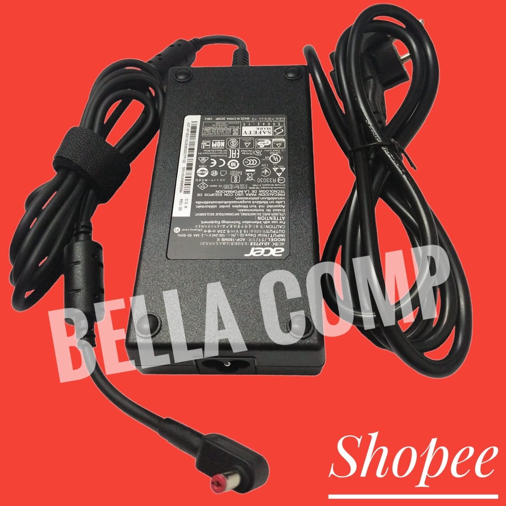 19.5V 9.23A 180W Adaptor Charger Laptop Acer Predator Helios 300 G3-571-73H3 G3-572-763V PH317 PH317-51-78H7 NITRO 7 AN715-51-773L G3-571-77QK, NITRO 7 AN715-51-7171 G3-572 PH317-51, NITRO 7 AN715-51-70D5