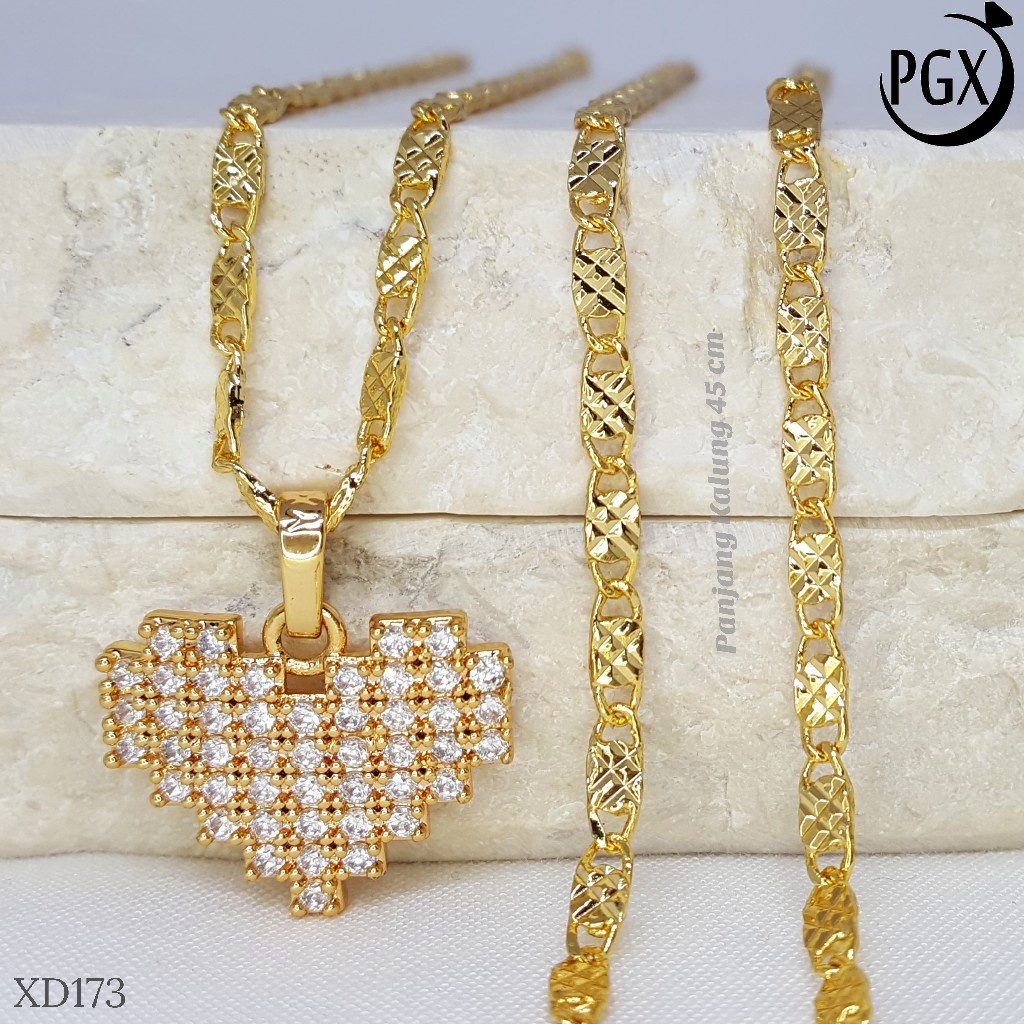 PGX Kalung Wanita Xuping Aksesoris Fashion Perhiasan Lapis Emas XD173