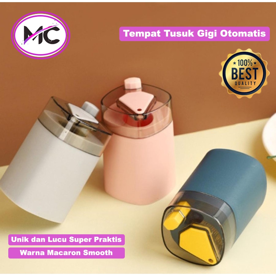 Tempat Tusuk Gigi Otomatis Travel Wadah Tusuk Gigi Automatic Toothpick Holder  Peyimpanan Kotak Dispenser Tombol Pencet