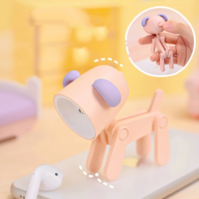 Lampu Meja LED Mini Bentuk Kartun Anak Anjing Untuk Dekorasi Ruangan