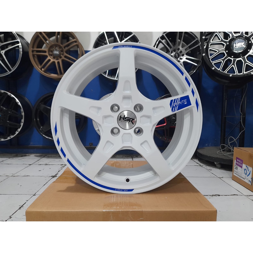 velg jdm racing ring 16 warna putih hsr pente pcd 4x100 velg jazz yaris brio velg hsr surabaya wheel