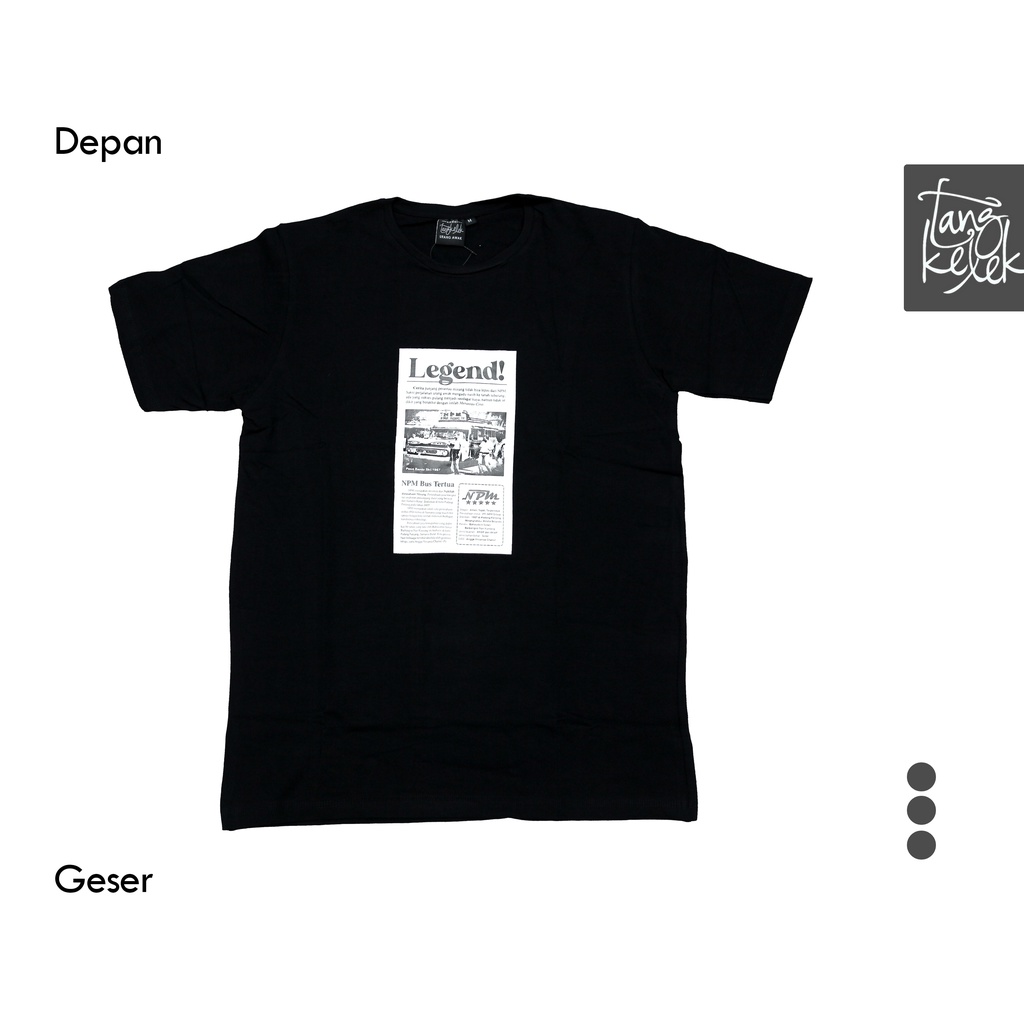 Tangkelek Baju Kaos Tangkelek X Npm Legend Gambar Koran Warna Hitam