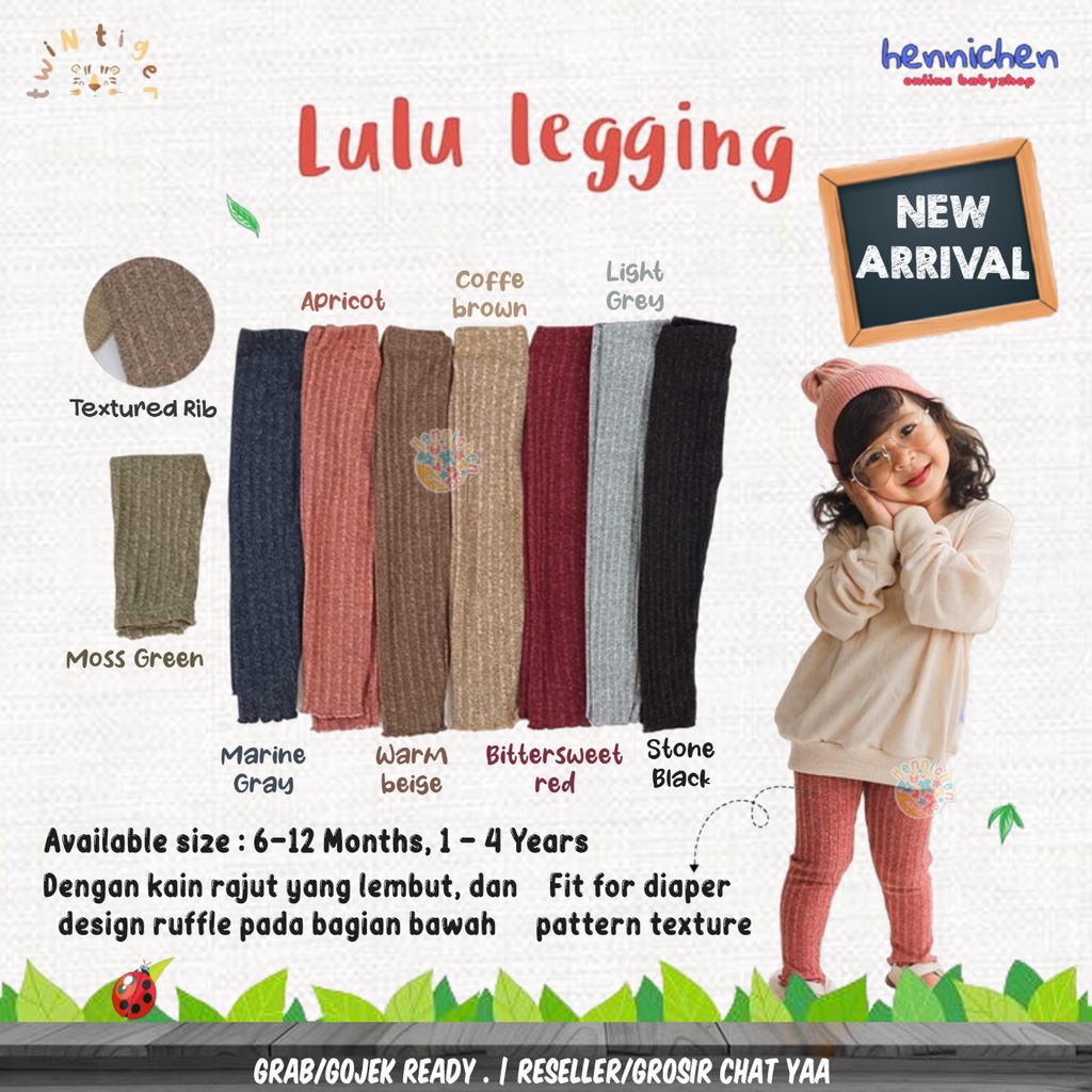 TERBARU TWIN TIGER LULU / YAURA RIB LEGGING BAYI LEGGING RIB REEB ANAK EXTRA SOFT LEGGING ANAK