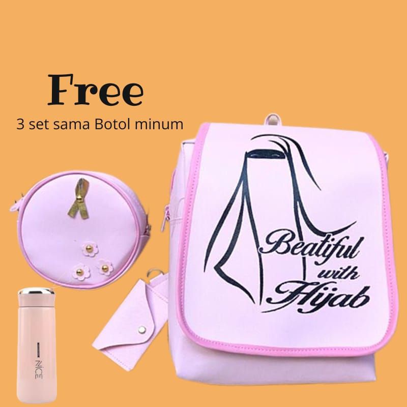 TASMURAH30 TAS RANSEL BEATIFUL SINGLE  MUSLIMAH / TAS BACKPACK FASHION