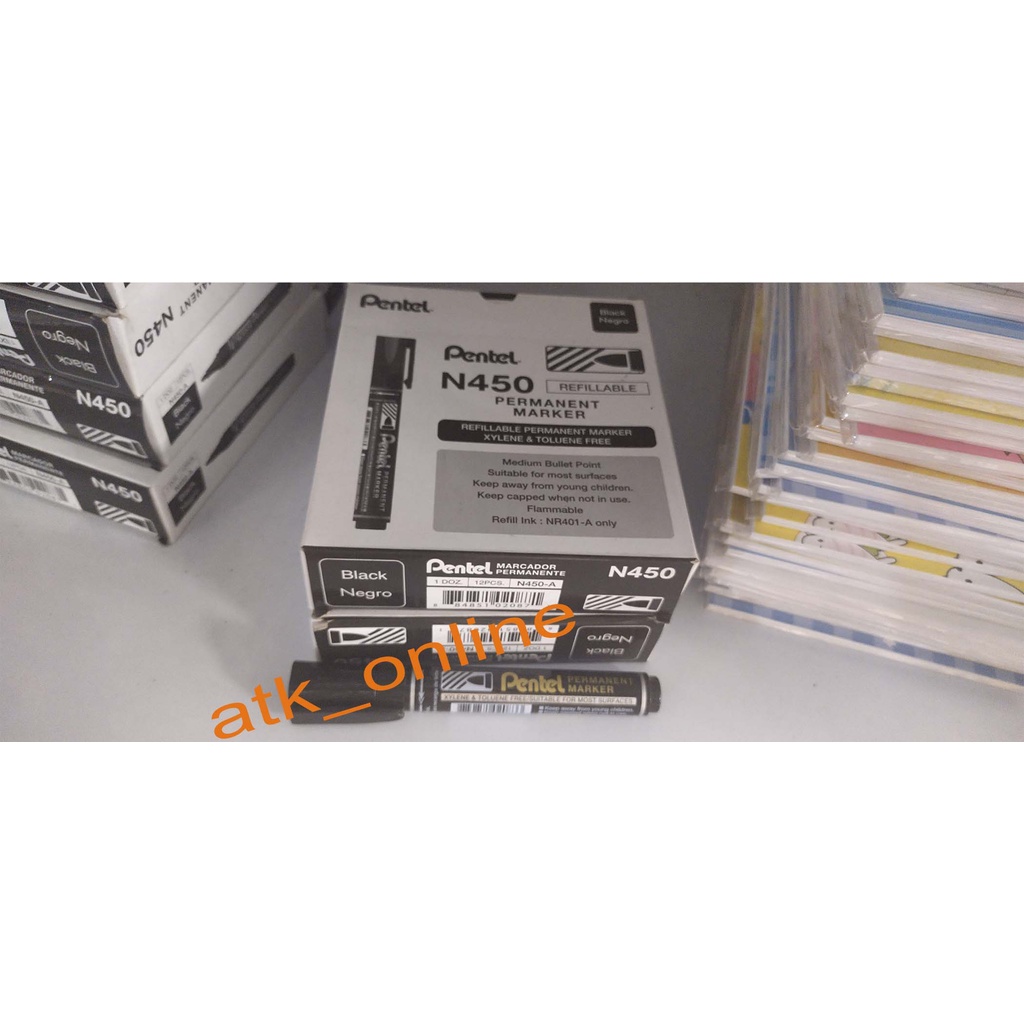 

Spidol Permanent Marker Pentel N450 Hitam Permanen - Hitam PROMO