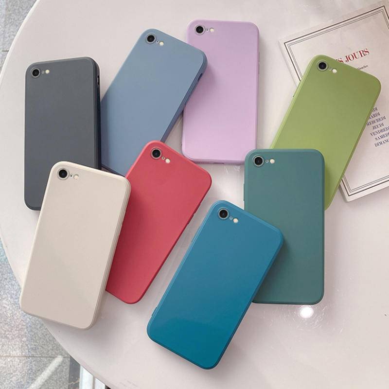 Soft Case Bahan Silikon Bentuk Kotak Shockproof Untuk iPhone 5 5S SE 2016