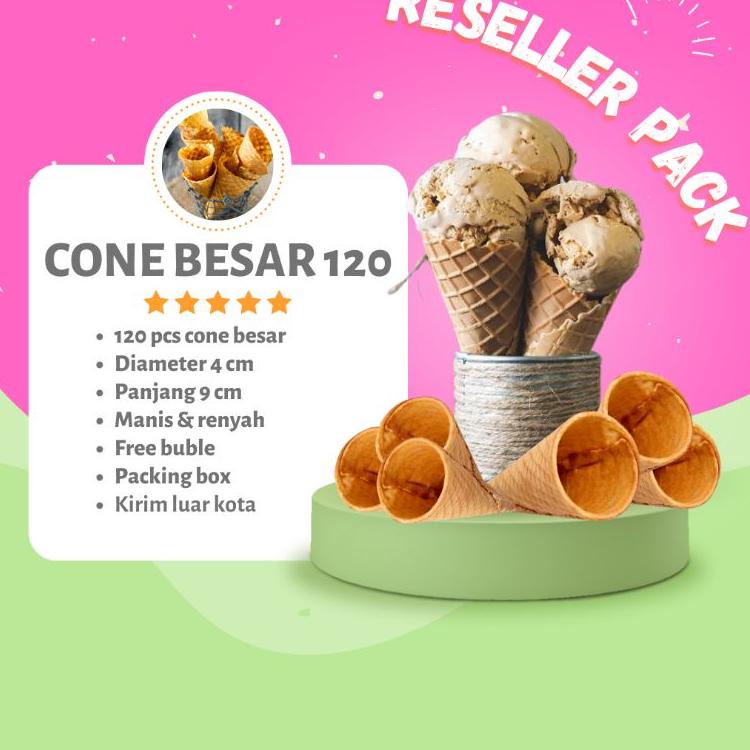 

✨Mall✨ PAKET USAHA 120pcs sugar cone waffle kerucut ice cream corneto packing box !