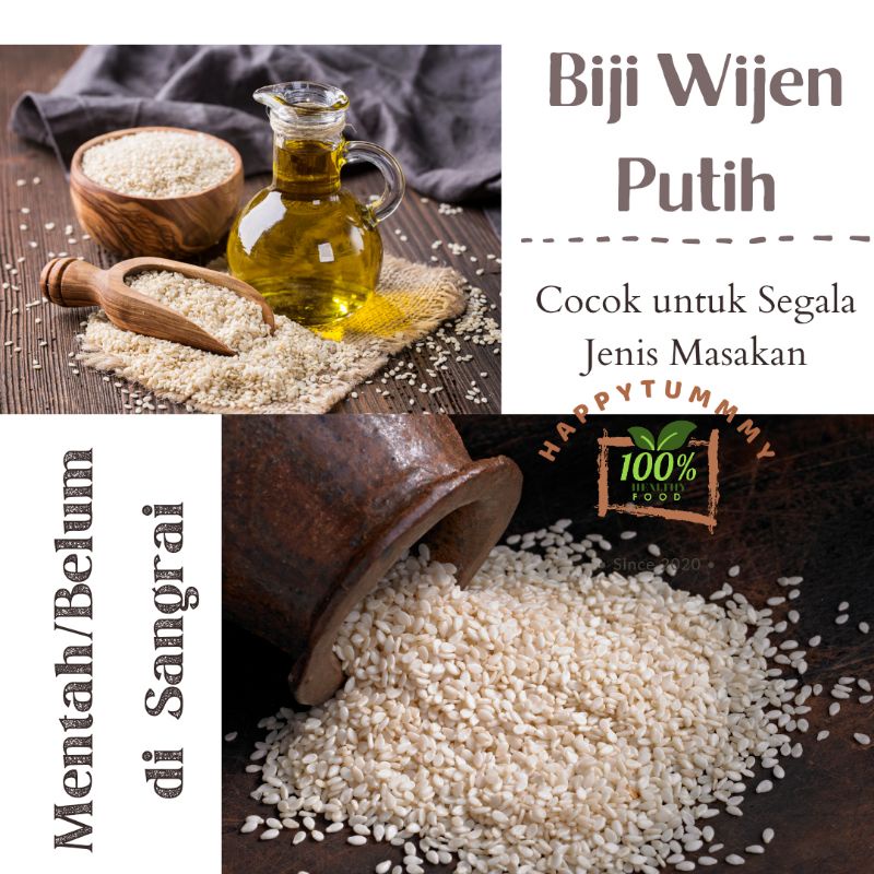 

HPT - Biji Wijen Putih 100gr MURAH/White Sesame Seed KUALITAS PREMIUM HALAL