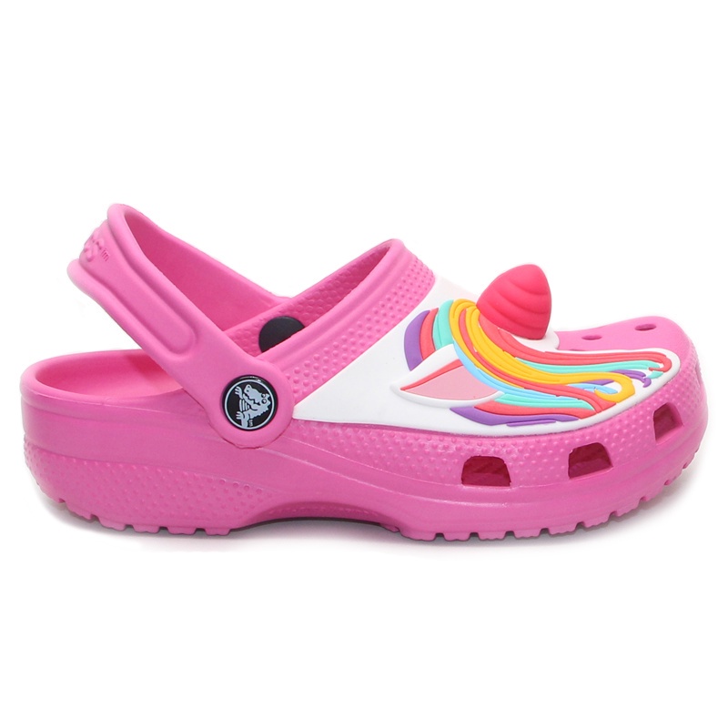 Crocs Funlab Unicorn / Sandal Anak Karakter / Sandal Lucu / Karakter Unicorn / Sandal Anak Perempuan - White Pink