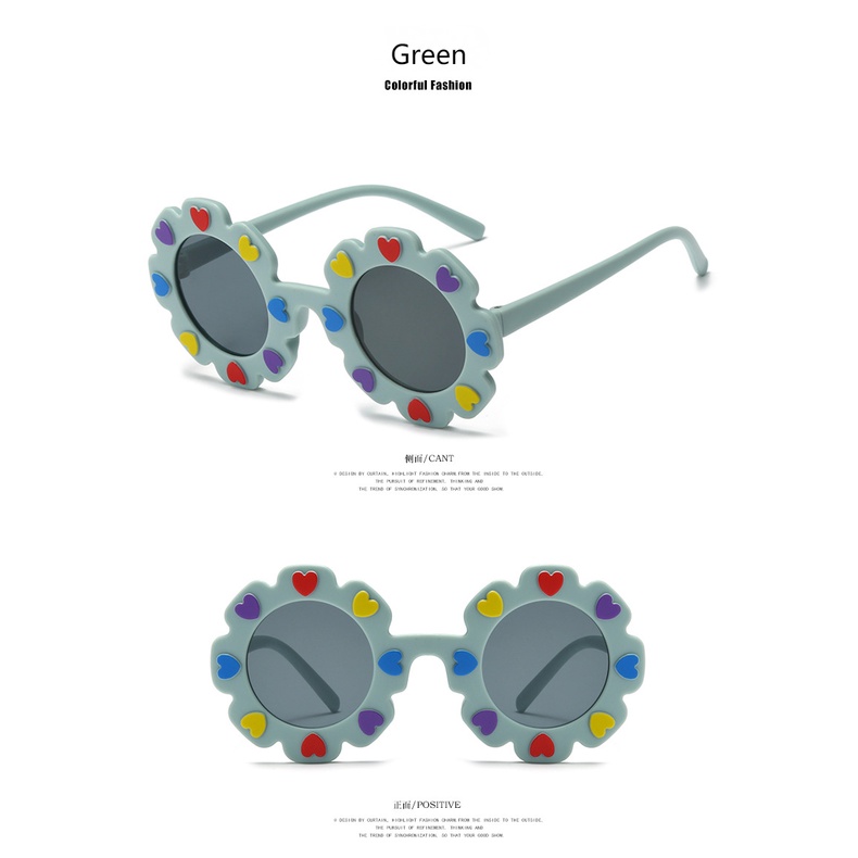 Kacamata Hitam UV400 Bentuk Bunga Untuk Anak Laki-Laki Dan Perempuan