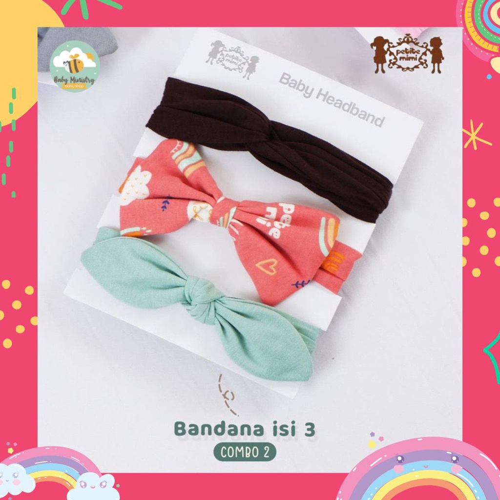 PETITE MIMI HEADBAND ISI 3/ BANDANA BAYI isi 3 / AKSESORIS RAMBUT BAYI