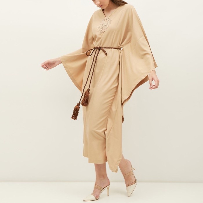PROMO KAFTAN Maxi Dress Loose Fit Modern Kaftan Elegant Gold Baju Wanita KKT BATIK WANITA TERBARU TE