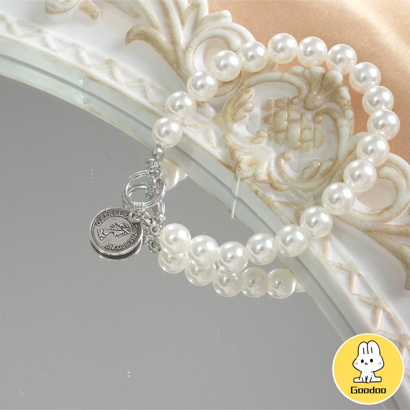 1pc Gelang Liontin Mutiara Fashion Imitasi Gelang Manik-manik Rumbai Perhiasan gelang Wanita Aksesoris -Doo