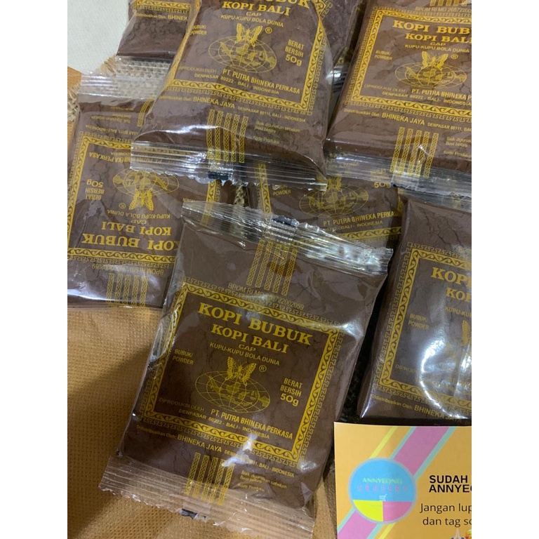 

KOPI BALI KOPI BUBUK BALI KOPI BALI CAP KUPU-KUPU BOLA DUNIA - 50GR