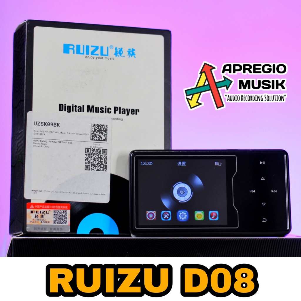 Ruizu D08 D 08 HiFi DAP Digital Audio Player MP3 Player