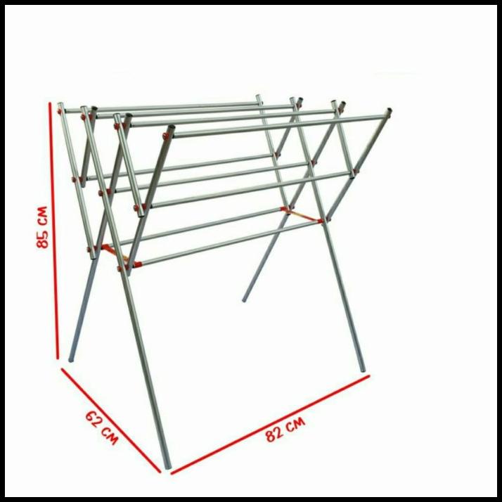 Jemuran Baju Aluminium 9Palang+Kanger Kedua Sisi(Kuat Dan Kokoh) Murah