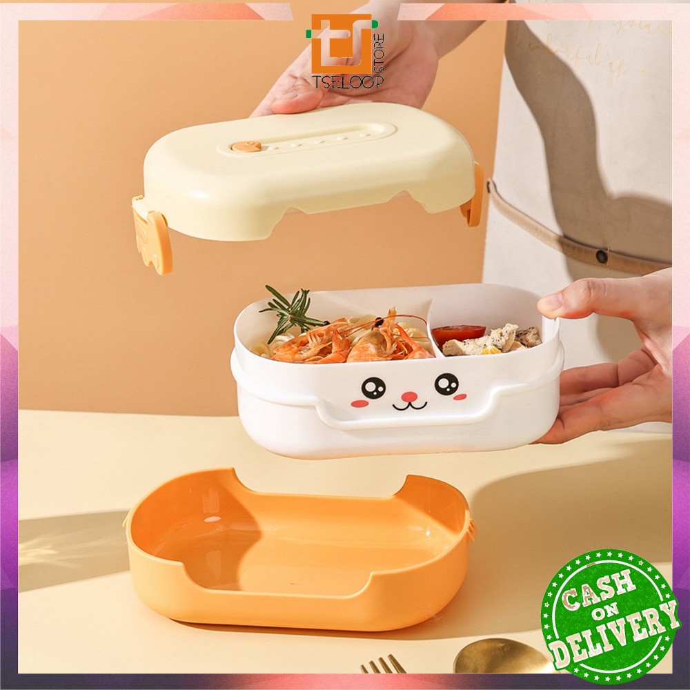 OFM-C714 Kotak Bento Lunch Box Karakter Kartun / Kotak Makan Siang Anak Set BPA FREE Tempat Bekal Anti Tumpah