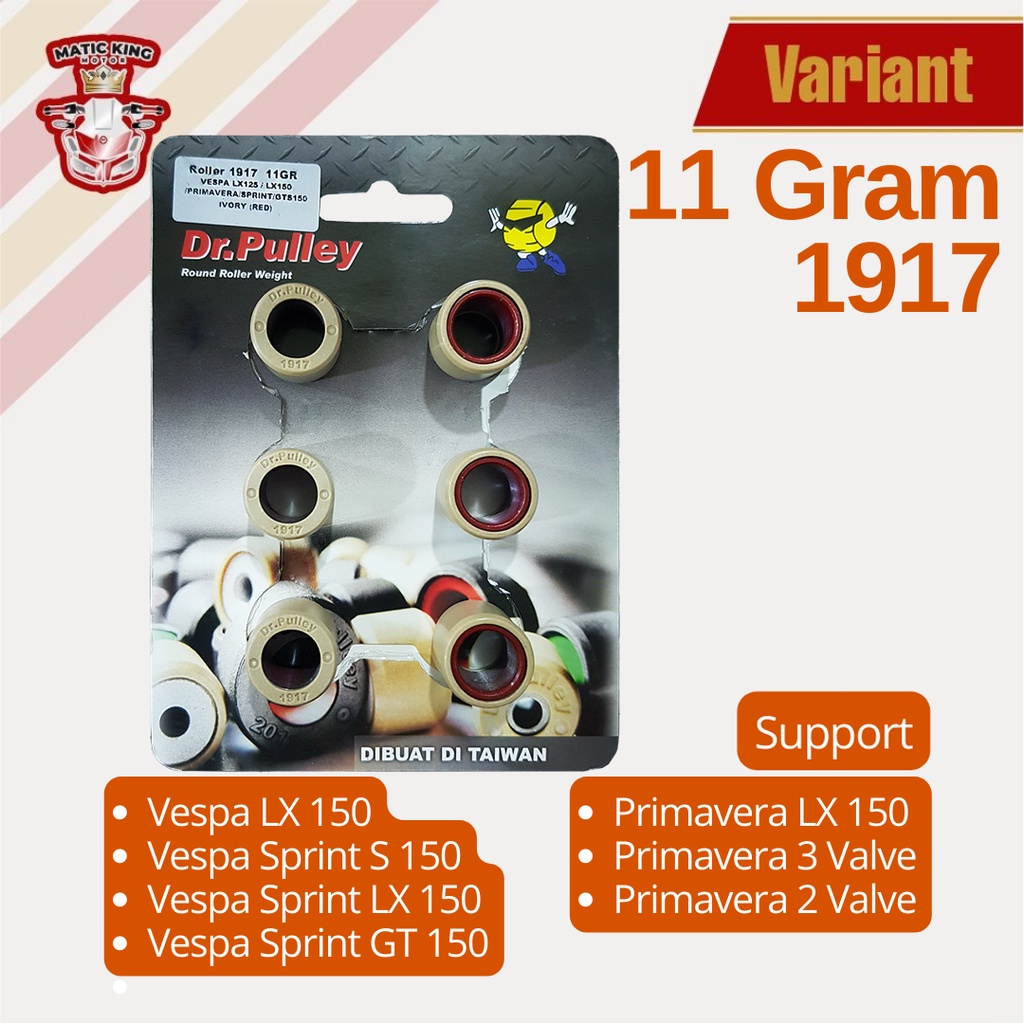 Roller motor matic Sprint LX Primavera iget 150 S150 3V DR PULLEY 8 gr sd 15,5 gr tipe 1917