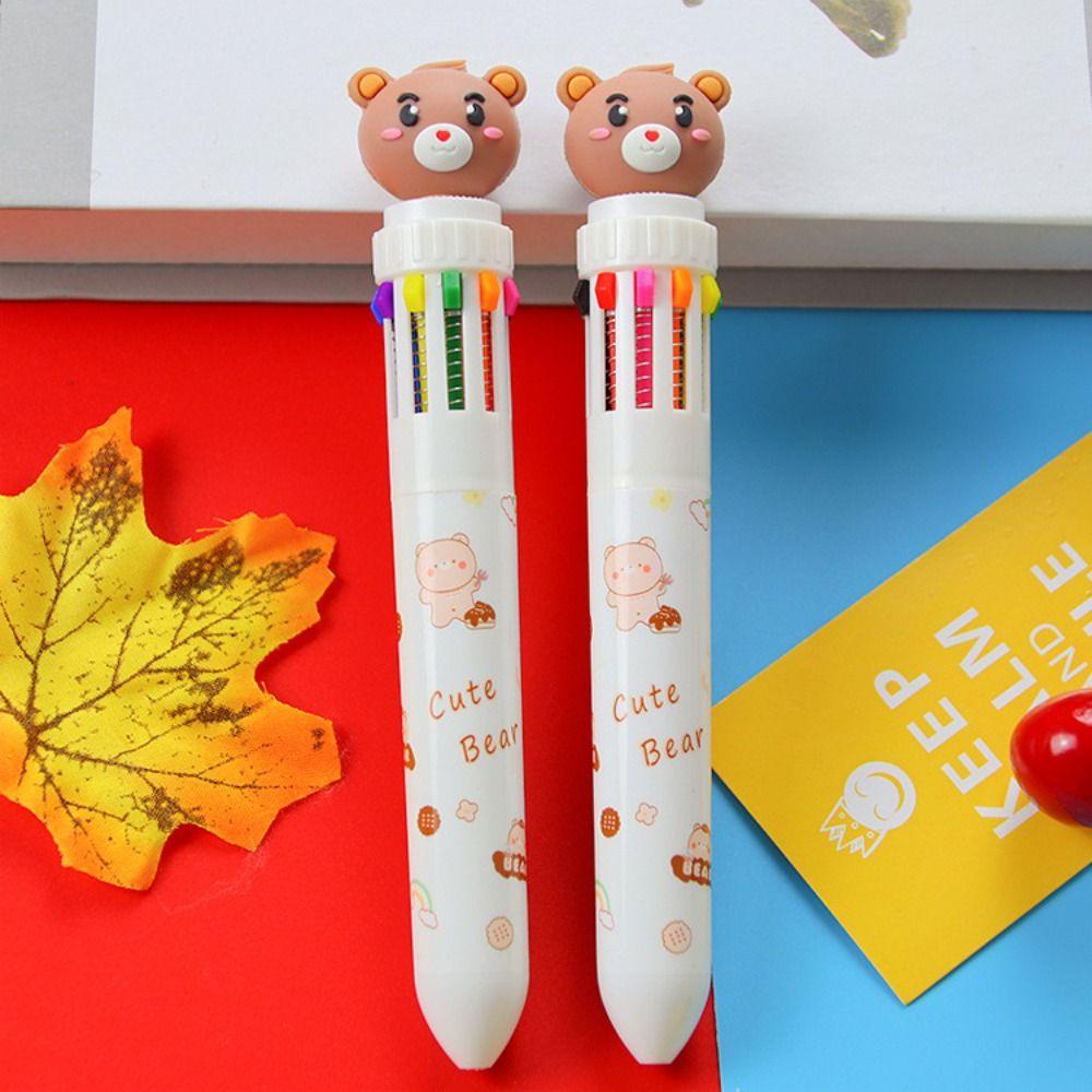 Top 4PCS/Set Pena Gel Perlengkapan Kantor Sekolah Alat Tulis 10warna Press Type Signature Pen