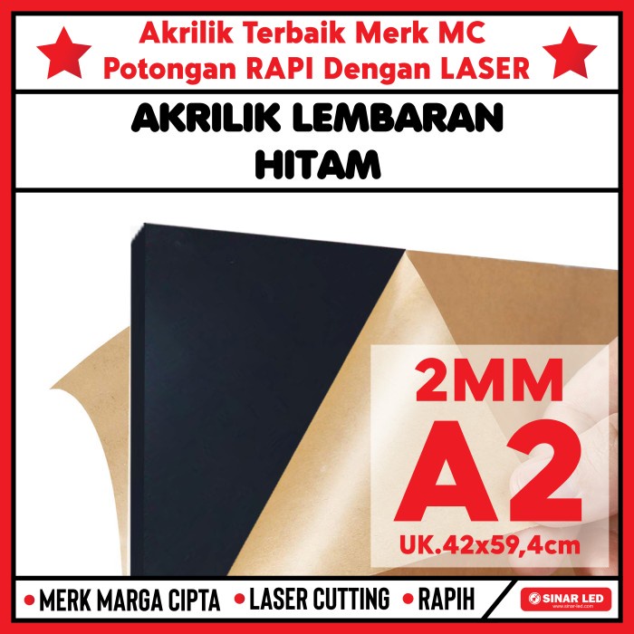 

Dijual Akrilik Lembaran Hitam Solid 2Mm A2 / Marga Cipta / Acrylic Promo