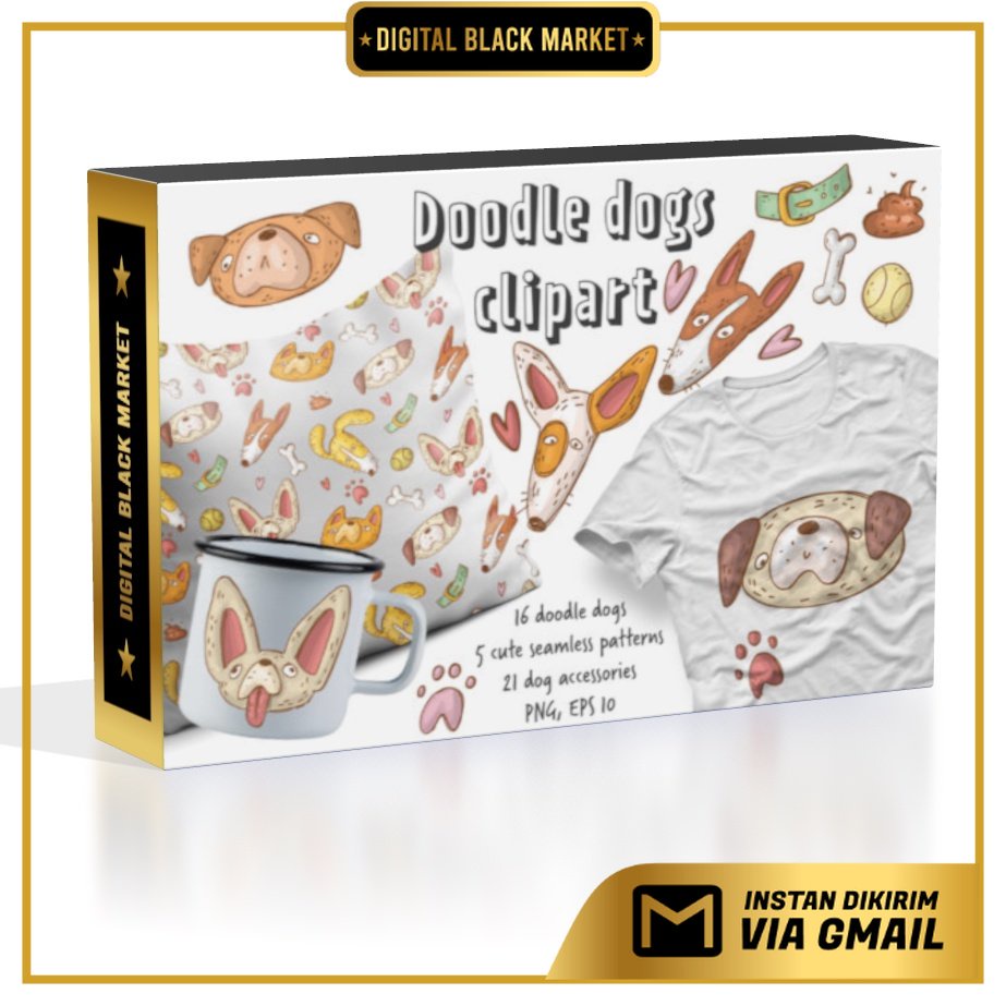 Doodle Dogs Clipart Set