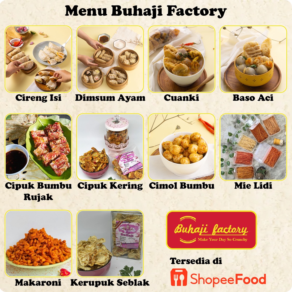 Cemilan Makanan Ringan Seblak Kering Aci Kerupuk Cipuk Original dan Pedas by Buhaji Factory